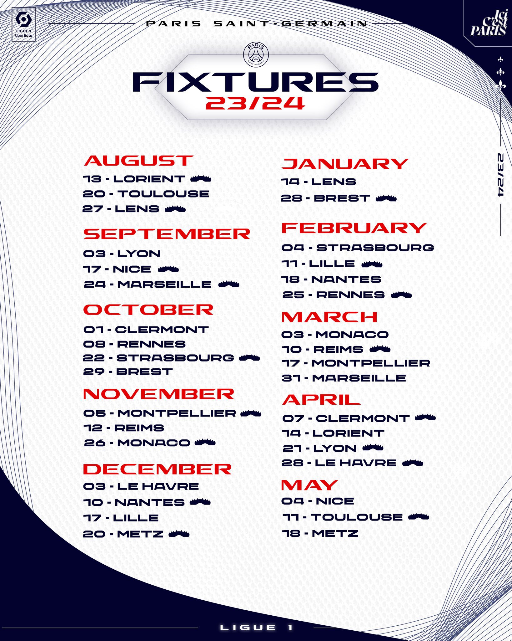 El PSG desvela su calendario para la Ligue 1 20232024